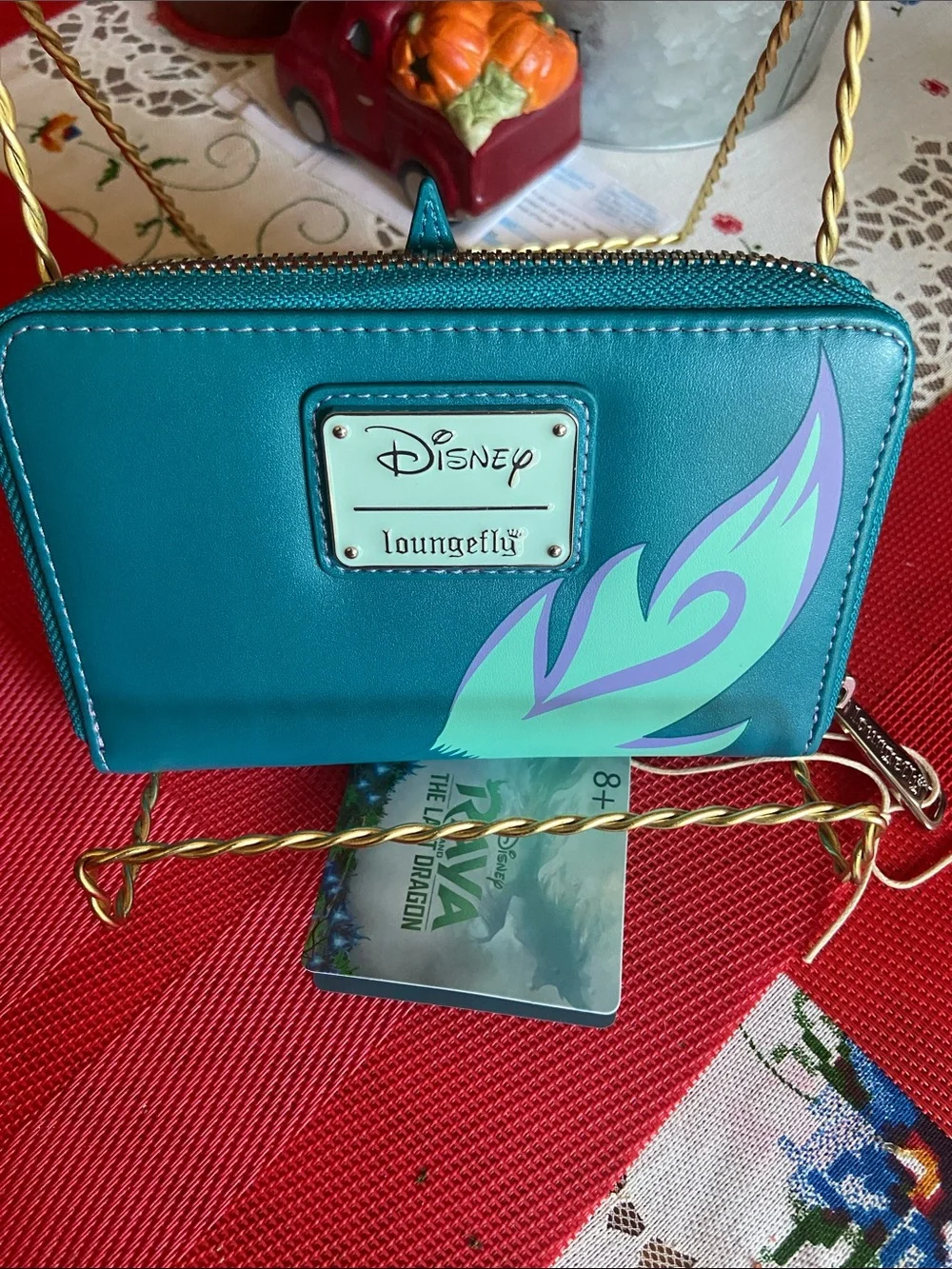 Disney  LoungeFly Raya The Last Dragon Face Zip Wallet - Teal & Lavender